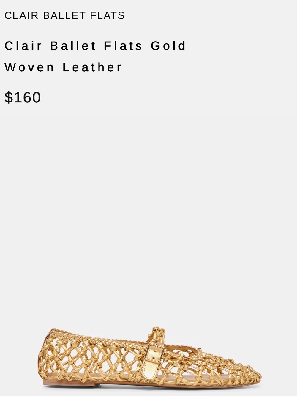 Dolce Vita Brand New w/tag no box - Clair Ballet Flats Gold Woven Leather